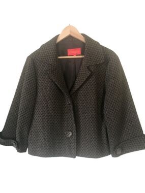 Vanity Cropped Blazer Size 36 Brown and Black
